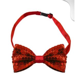 Pajarita roja lentejuelas pl