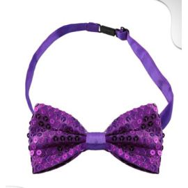 Pajarita morada lentejuelas pl