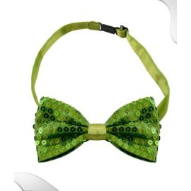 Pajarita lentejuelas verde pl