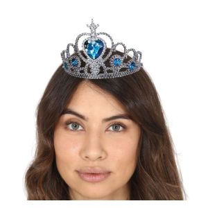 Diadema princesa piedras azules