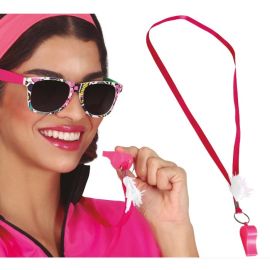 Silbato rosa con cinta