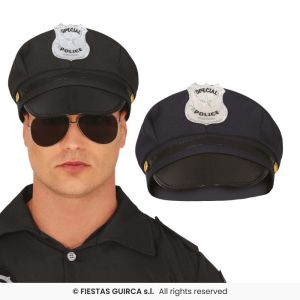 Gorra policia negro tela
