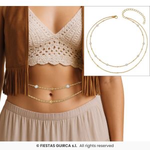 Cadena cintura piedras