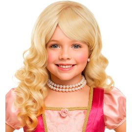 Peluca princesa rubia inf