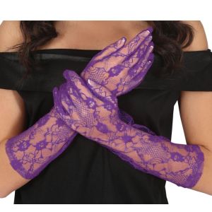 Guantes calados lila