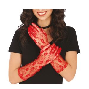 Guantes calados rojos