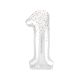 Globo 1 blanco glitter