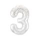 Globo 3 blanco glitter