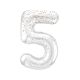 Globo 5 blanco glitter