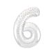 Globo 6 blanco glitter