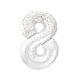 Globo 8 blanco glitter