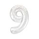 Globo 9 blanco glitter