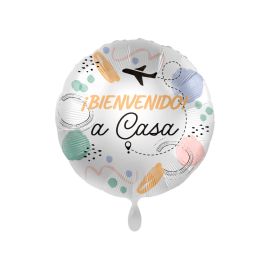 Globo helio bienvenido a casa avion