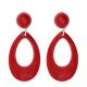 Pendientes oval flamenca rojo
