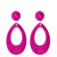 Pendientes oval flamenca rosa