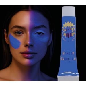 Maquillaje neon azul