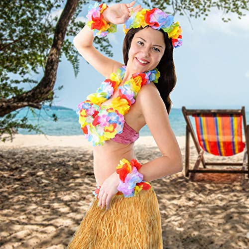 para Decoración Fiesta Vacaciones Cumpleaños Disfraz Hawaiana Mujer Despedidas Soltero Collares Flores Hawaianos Collares Hawaianos Fiesta Summer Playa Tema Fiesta Hula Party 